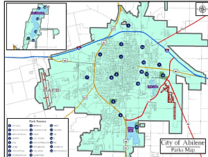 Abilene City Parks Map Abilene City Parks Map